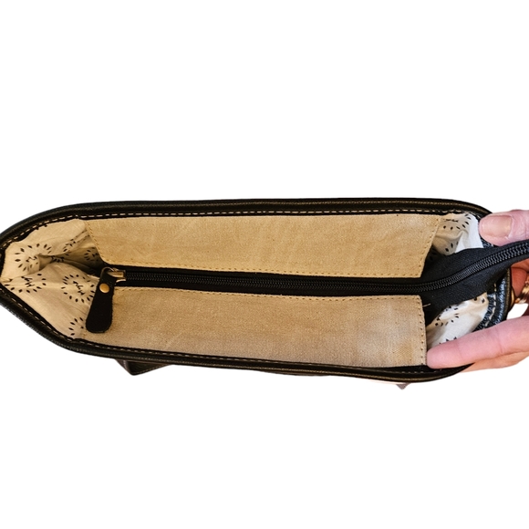 Ebony Woven Upcycled Canvas Crossbody Bag - Picture 3 of 6